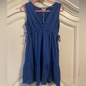 Max Studio NWT Sleeveless V-Neck Waist Side Tie Tiered Dress-MEDIUM